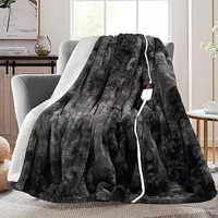 MAXEVE Faux Rabbit Fur Heated Throw Image