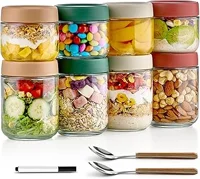 Qipecedm 8-Pack Glass Oats Containers Image