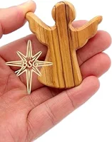 Factory Olive Wood Guardian Angel Image